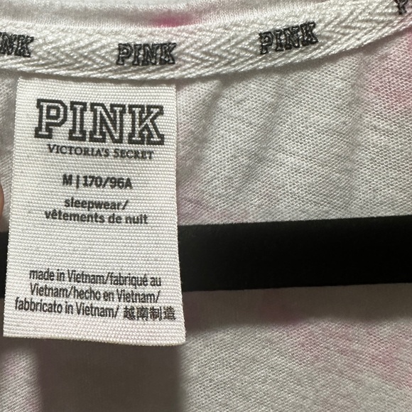 Victoria’s Secret PINK White and Pink Tie Dye Racerback Sleep Tank - Picture 4 of 5